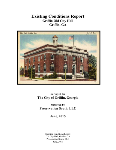 Griffin Historic City Hall report first page