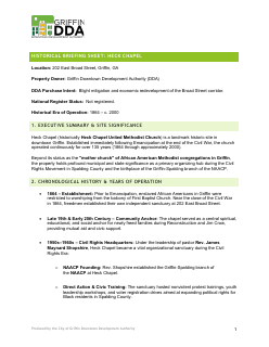 Heck Chapel historical briefing first page