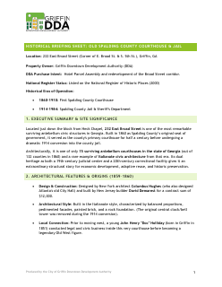 Old County Jail historical briefing first page